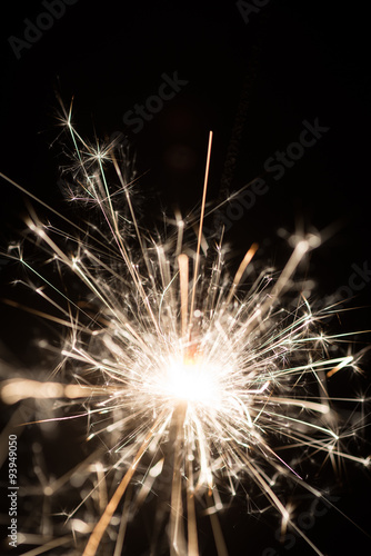 sparkler or Bengal fire - scattering sparks
