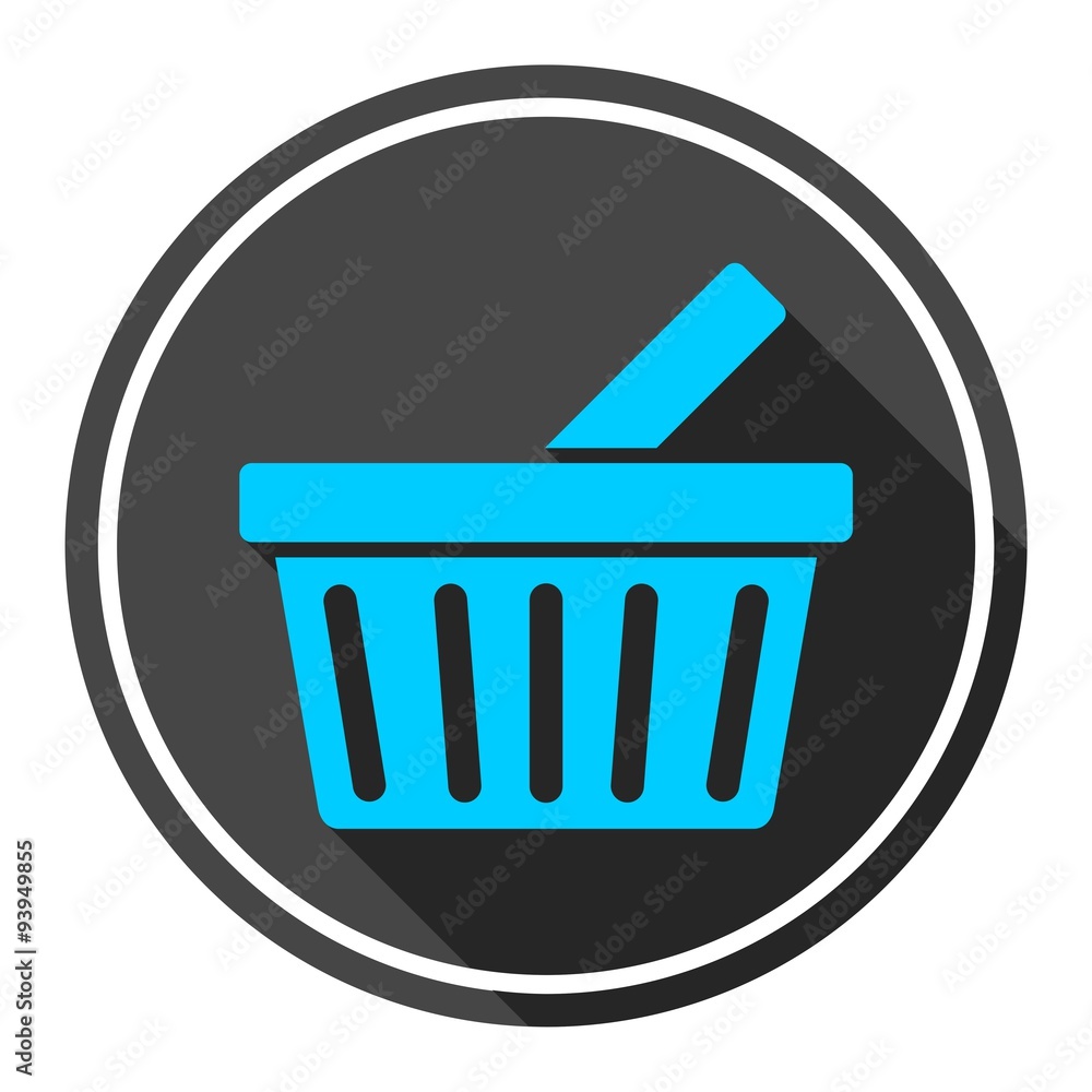Basket icon with long shadow Basket icon with long shadow
