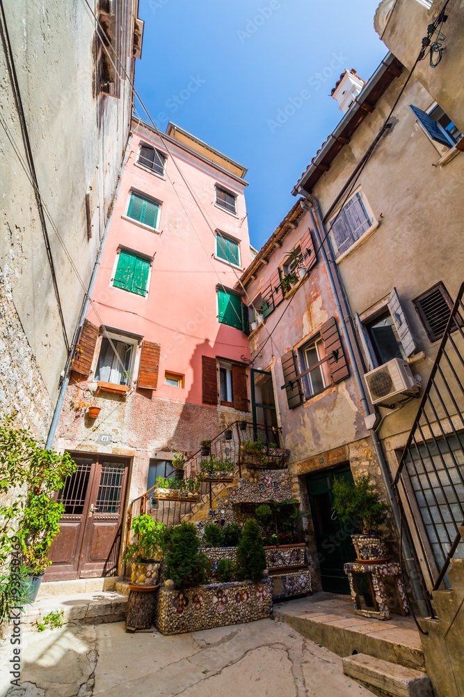 Fototapeta premium Architecture details from Rovinj, in Croatia, with an old building