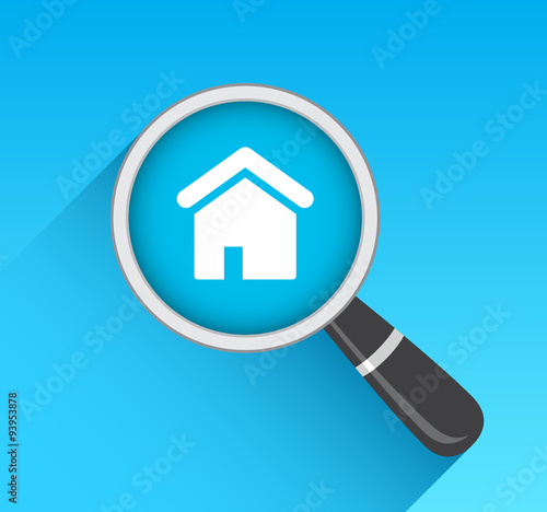 House Real Estate Icon Magnifying Glass