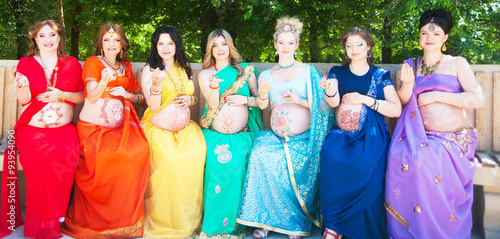 Seven pregnant women