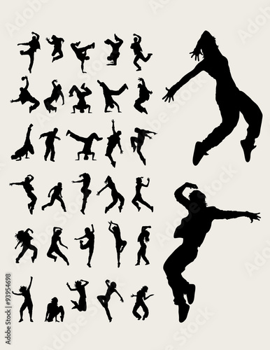 Hip Hop Dancers Silhouettes