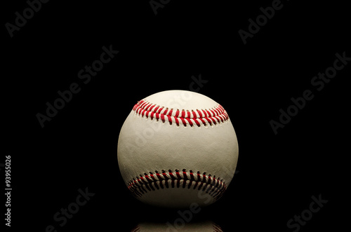 Solo baseball on black