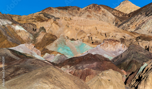 Artists Palette mountain range in Death Valley California.