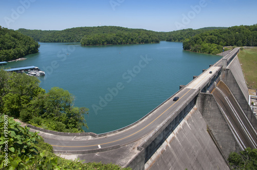 Lake Norris formed by the Norris Dam on the River Clinch in the Tennessee Valley USA
