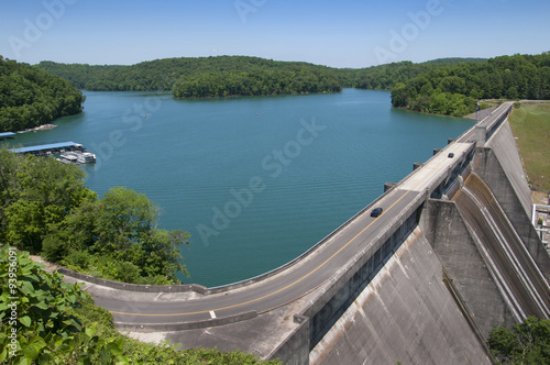 Lake Norris formed by the Norris Dam on the River Clinch in the Tennessee Valley USA photo