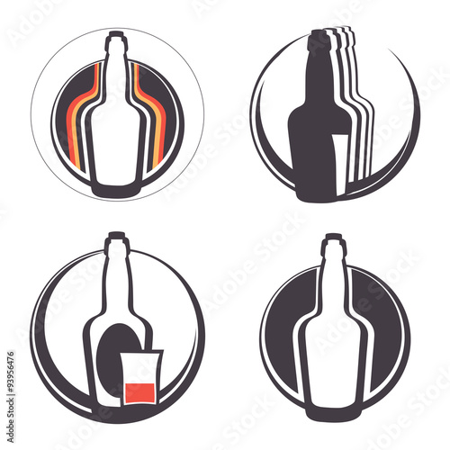 Stylish collection of alcohol emblems