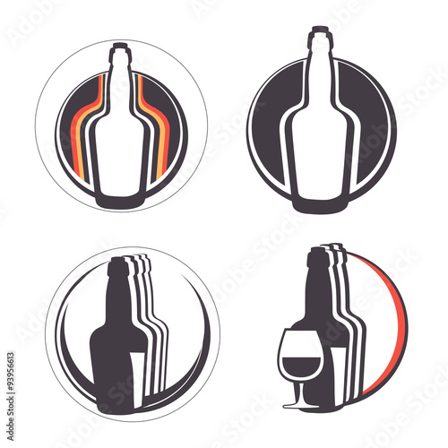 Stylish collection of alcohol emblems