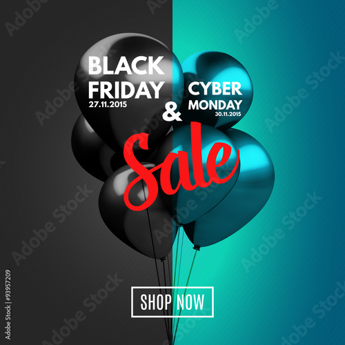 Black Friday and Cyber Monday Sale concept background. 