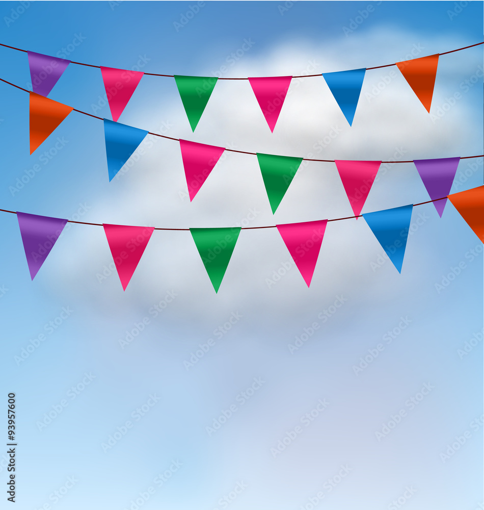 Multicolored Buntings Flags Garlands Multicolored Buntings Flags Garlands