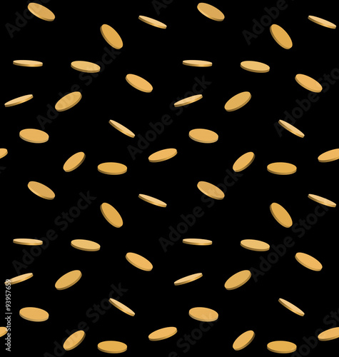 Seamless Pattern with Golden Pennies