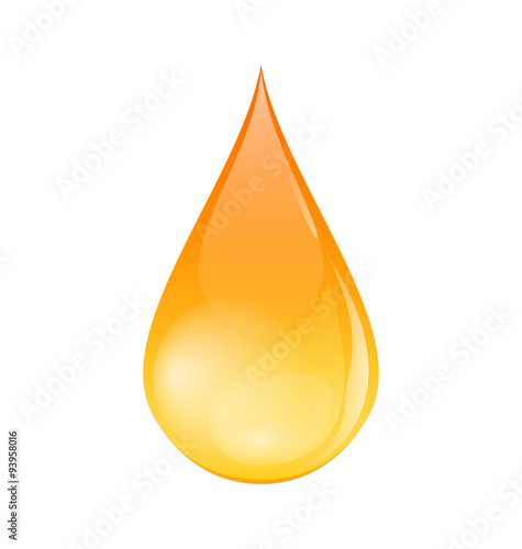 Single of Oil Drop Isolated on White Background