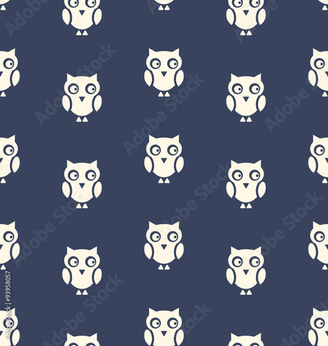 Seamless Pattern with Bird Owl for Halloween