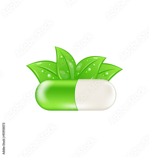 Pills and Herbs Isolated 