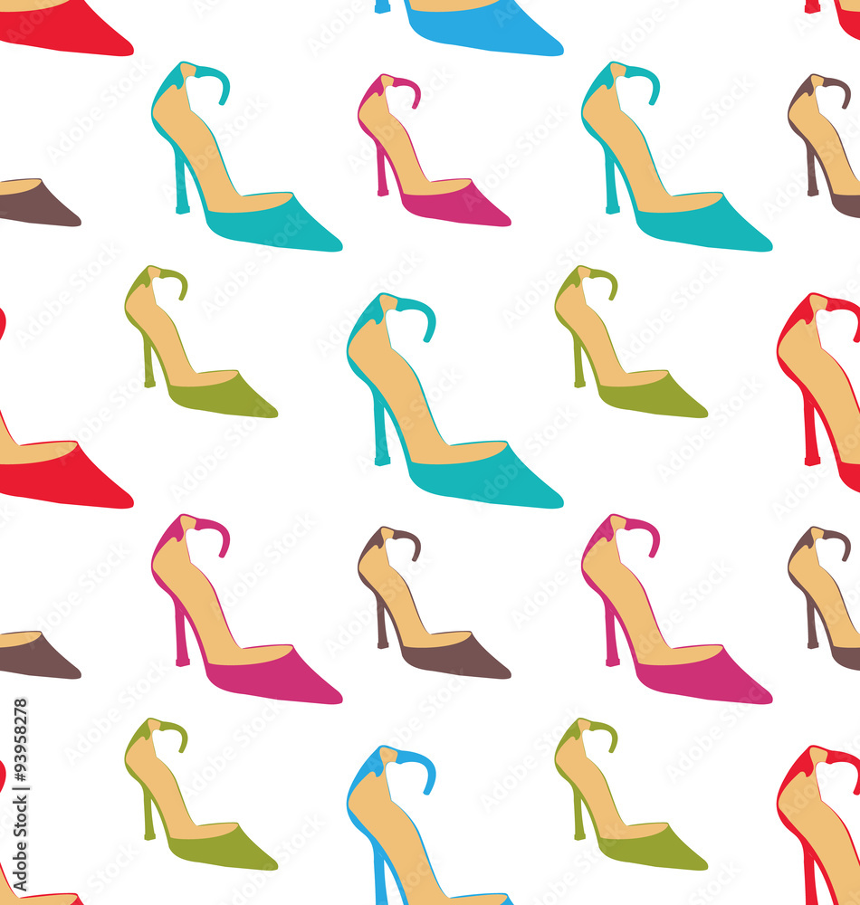 Seamless Texture with Women Summer Shoes