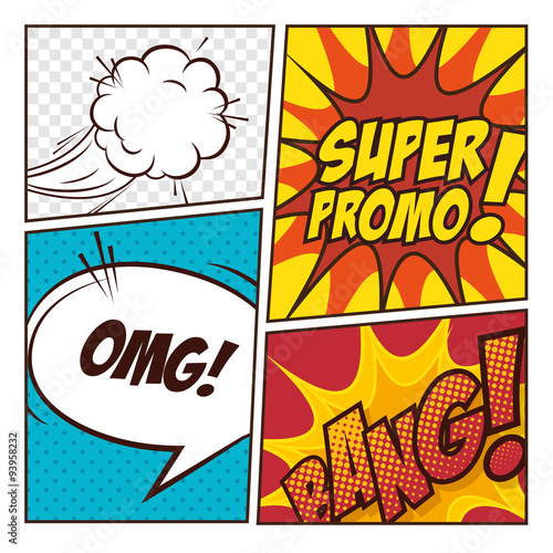 Pop art comic bubbles design