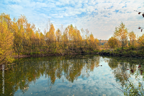 Lake Panino  Krugloe  in the forest near Balashikha. Moscow Region  Russia.