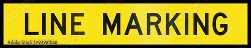 An Australian additional temporary road sign used in Queensland - Line Marking photo