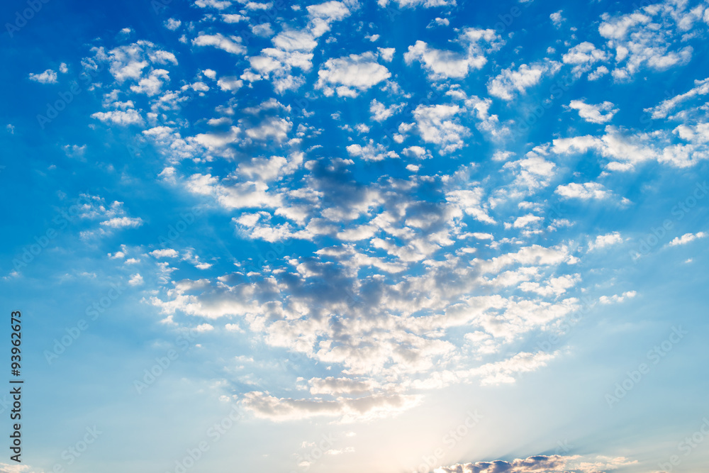 blue sky with clouds at sunrise blue sky with clouds at sunrise