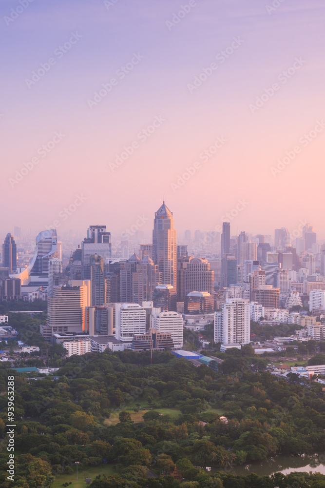 Naklejka premium Bangkok cityscape in the morning