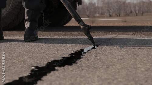 Sealing joint - crack in asphalt