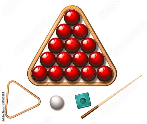 Snooker balls and stick