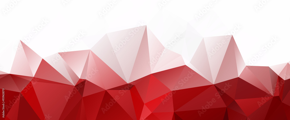White Red Triangular Abstract background - obrazy, fototapety, plakaty 