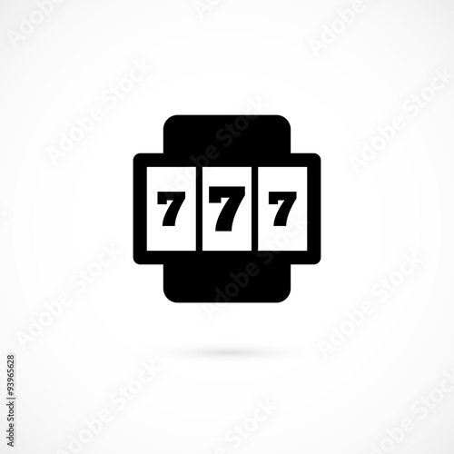 Slot machine icon isolated on white background