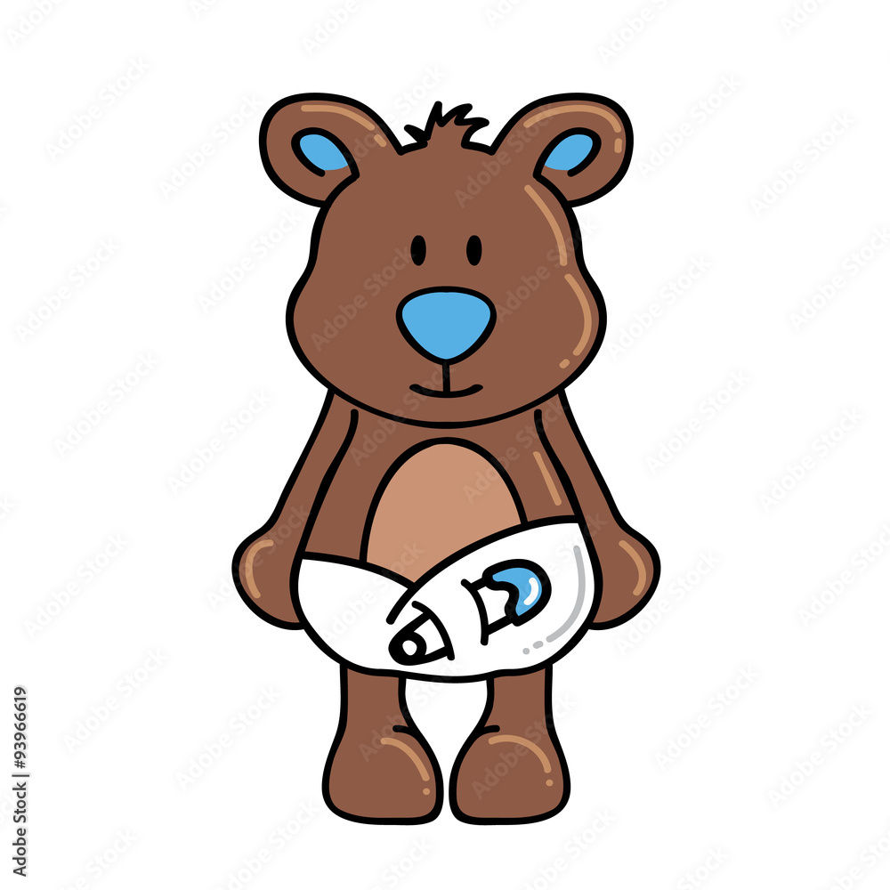 Fototapeta premium Boy bear wearing diapers