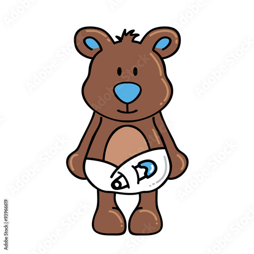 Boy bear wearing diapers
