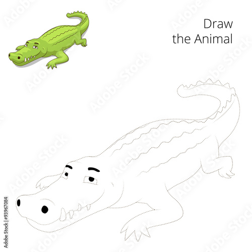 Draw the animal educational game crocodile 