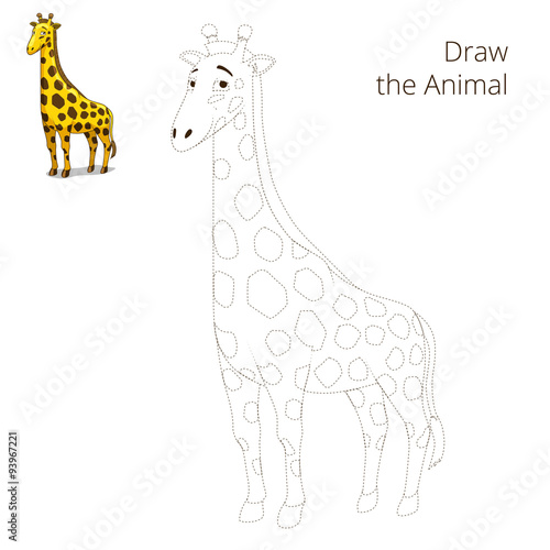 Photography Draw the animal educational game giraffe