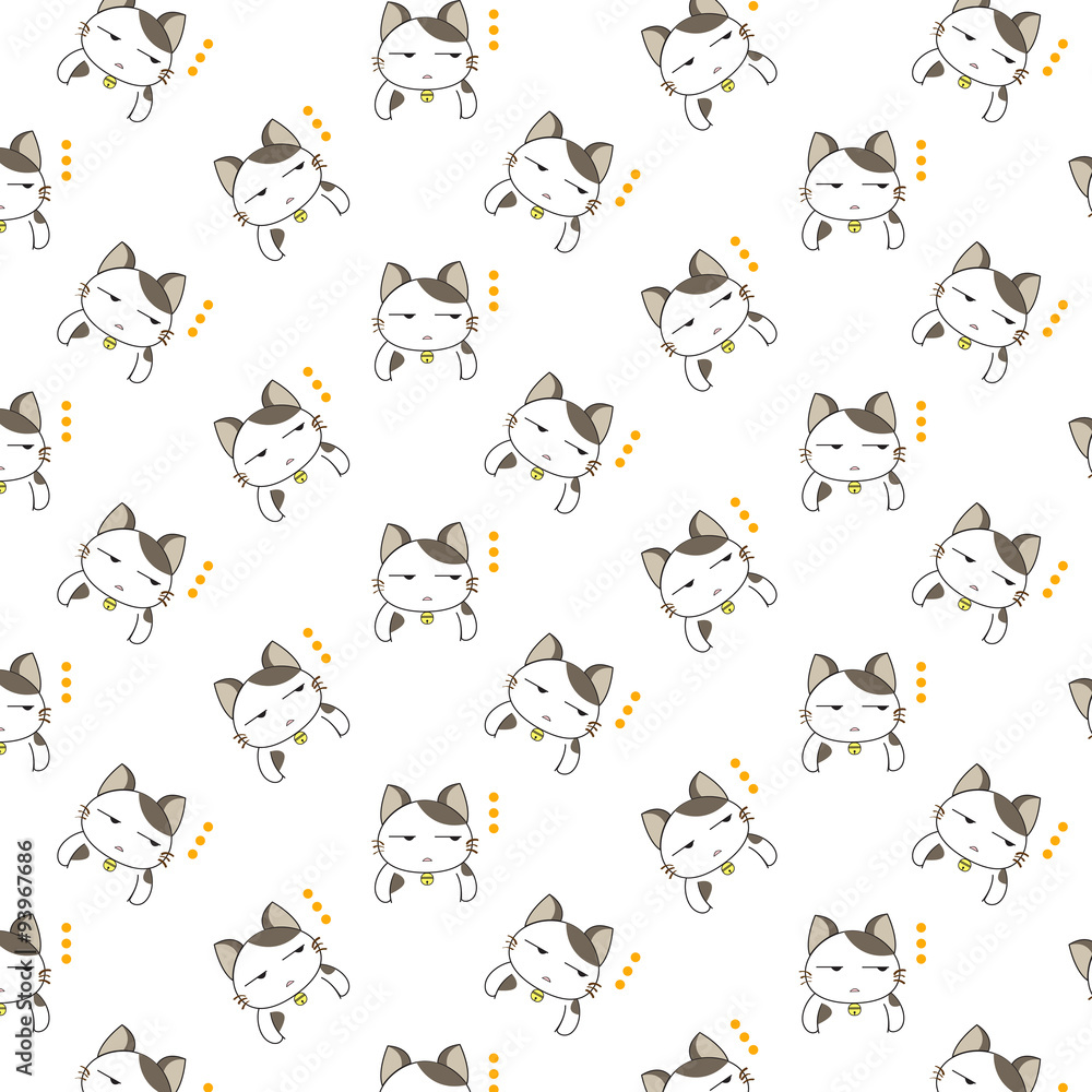 Cute Cartoon Cats Pattern. Cute Cartoon Cats Pattern.