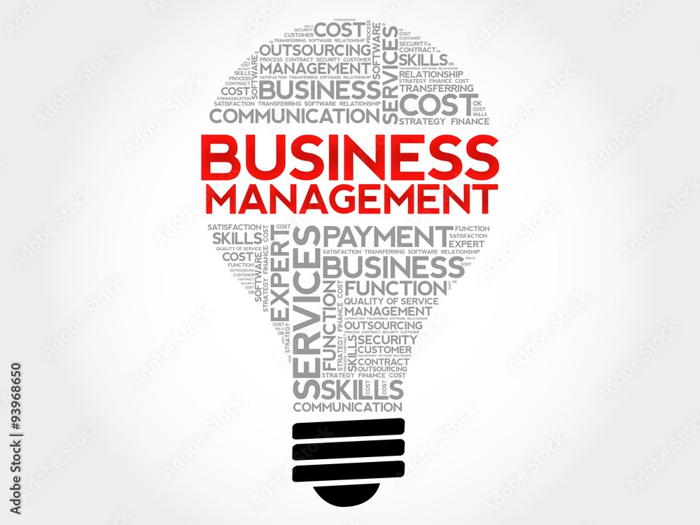 Business Management bulb word cloud, business concept Business Management bulb word cloud, business concept
