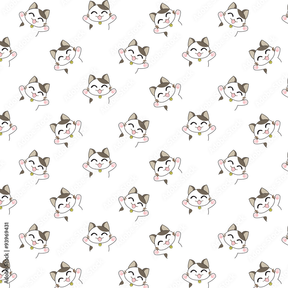 Cute Cartoon Cats Pattern.