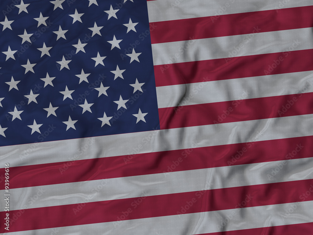 Fototapeta premium Closeup of ruffled United States of America flag