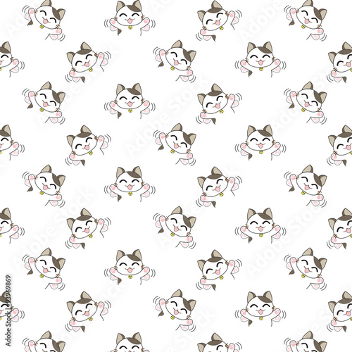 Cute Cartoon Cats Pattern.