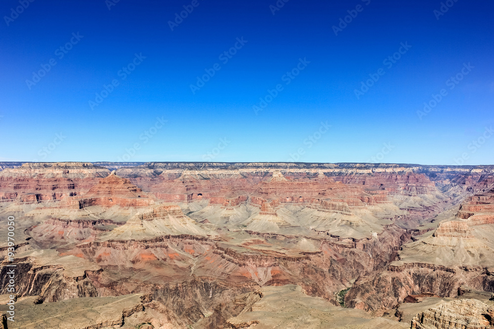 Grand Canyon with blue clear sky.