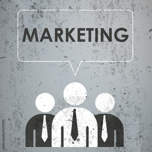 3 Businessmen Speech Bubble Concrete Marketing