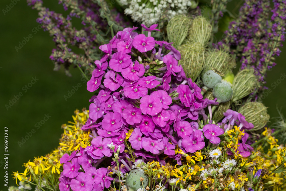 Fototapeta premium handmade beautiful bouquets from flowers and herbs