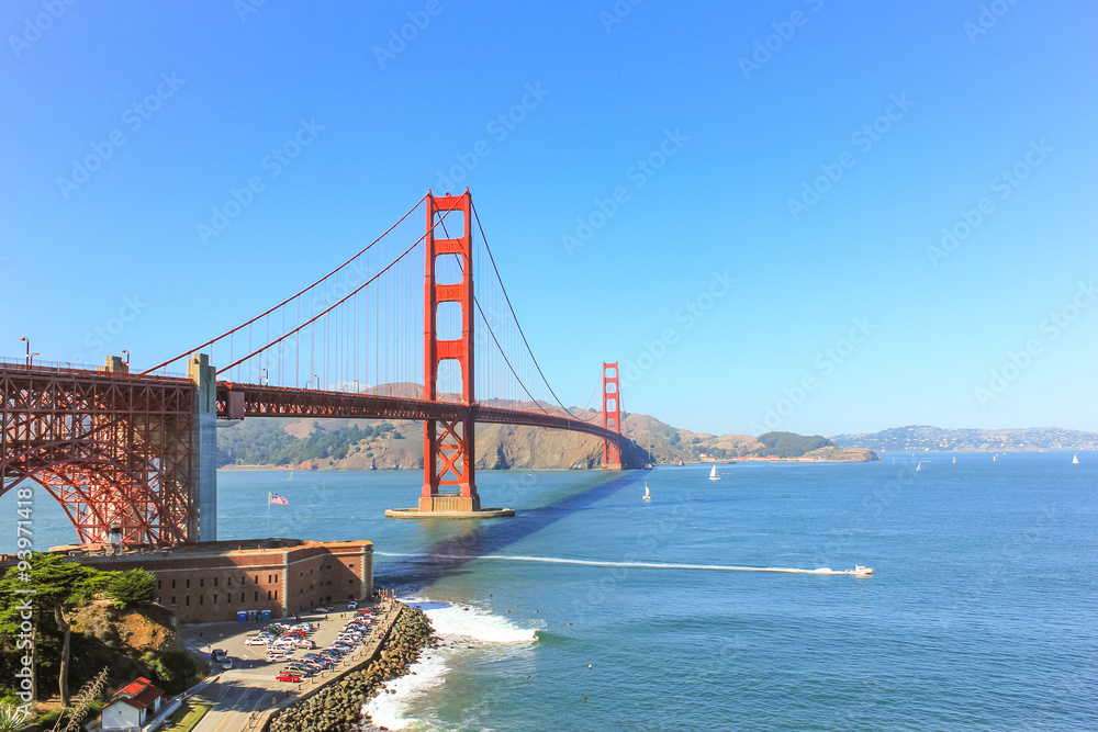 Golden Gate bridge with the clear sky. Golden Gate bridge with the clear sky.