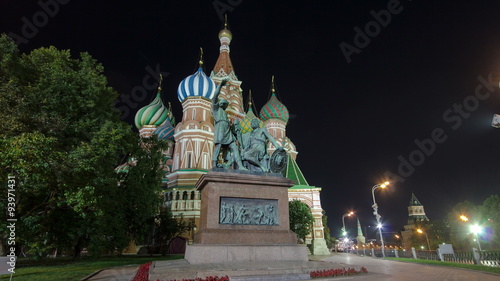 St. Basils cathedral and monument to Minin and Pozharsky