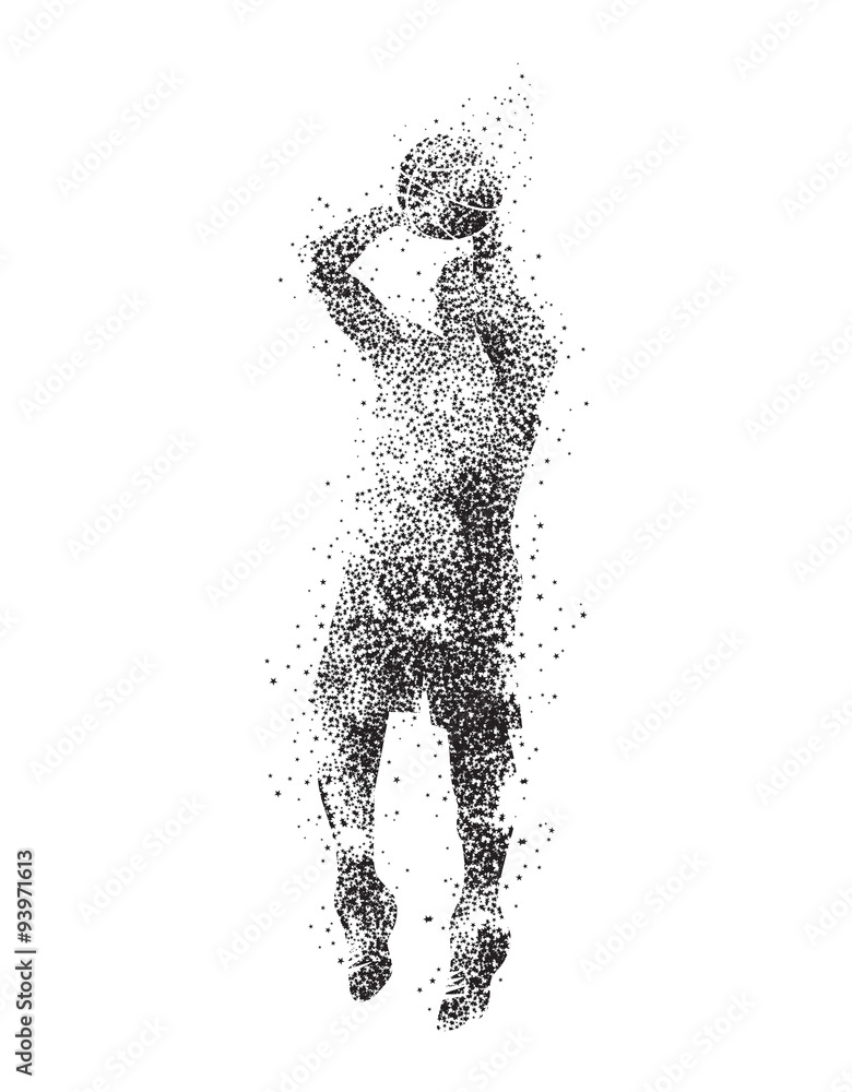 Naklejka premium basketball player, silhouette