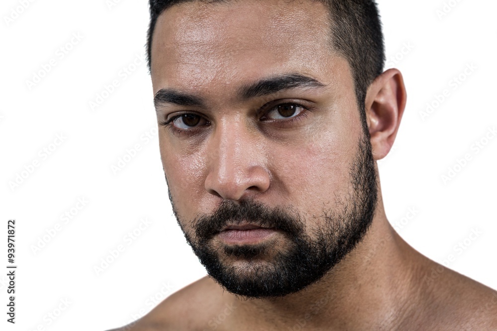 Obraz premium Muscular man frowning at camera