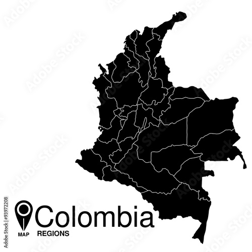 Colombia map regions photo