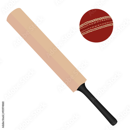 Cricket bat and ball