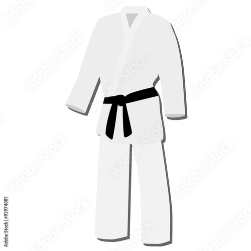 White kimono with black belt