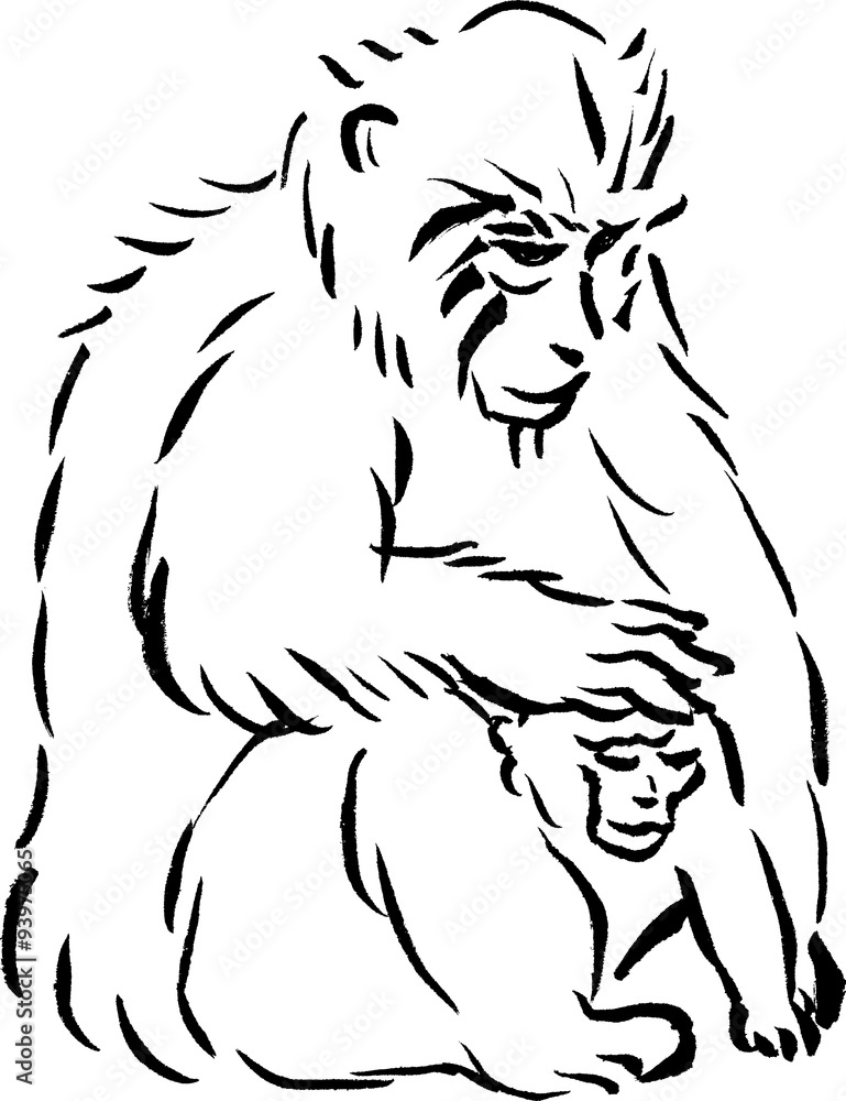 親子猿の和風イラスト Stock ベクター Adobe Stock 親子猿の和風イラスト Stock ベクター Adobe Stock