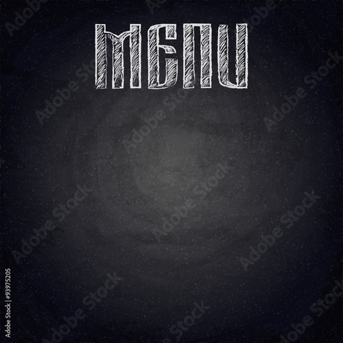 Menu of restaurant on black chalkboard background