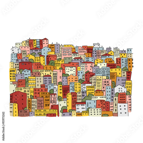 Abstract cityscape background, sketch for your design